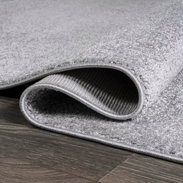 Haze Solid Low-pile Area Rug Light Gray